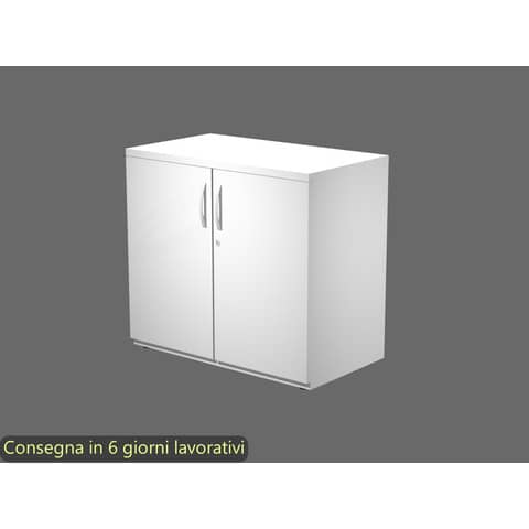 Armadio basso con ante battenti bianco 80x46xH.73 cm in melaminico linea Bridge/Flex Artexport – BB+AB/3
