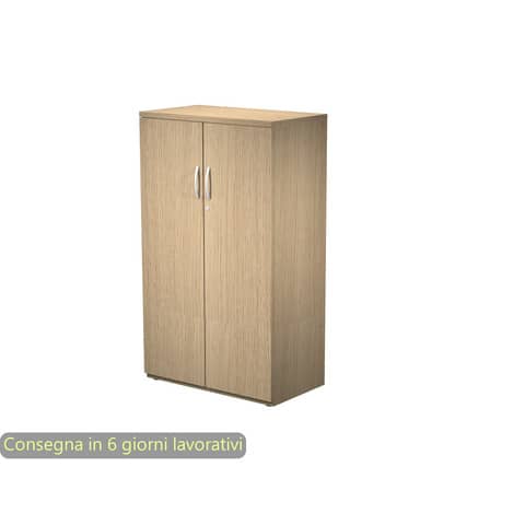 Armadio medio con ante battenti rovere 80x46xH.136 cm in melaminico linea Bridge/Flex Artexport – BMH+AMH/C