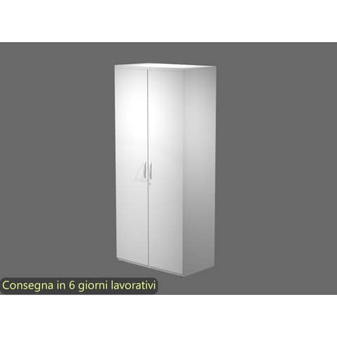 Armadio alto con ante battenti bianco 80x46xH.181,8 cm in melaminico linea Bridge/Flex Artexport – BH+AH/3