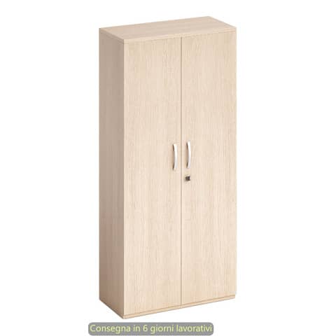 Armadio alto con ante battenti rovere 80x46xH.181,8 cm in melaminico linea Bridge/Flex Artexport – BH+AH/C
