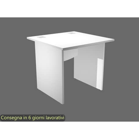 Scrivania piano bianco 80x80xH.73 cm gamba a pannello in melaminico linea Flex Artexport – JPB80/3