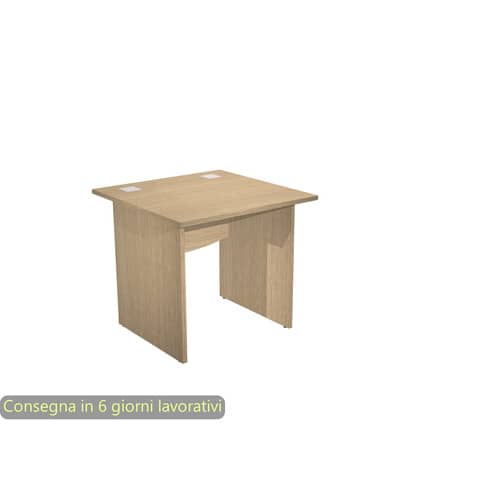 Scrivania piano rovere 80x80xH.73 cm gamba a pannello in melaminico linea Flex Artexport – JPB80/C