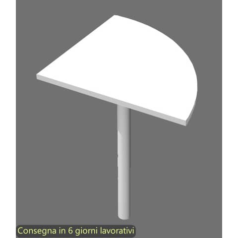Raccordo angolare 90° bianco 80x80xH.73 cm gamba sezione tonda in metallo grigio alluminio Flex Artexport – 90E + 60011/3