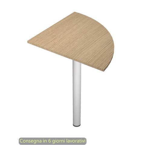 Raccordo angolare 90° bianco 80x80xH.73 cm gamba sezione tonda in metallo grigio alluminio Flex Artexport – L90E+ 60011/C