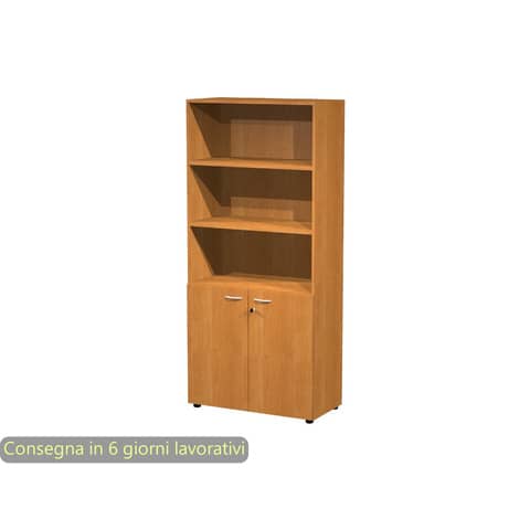 Armadio alto con 2 ante basse noce in melaminico 90×45,8xH.200 cm – linea componibili 2898 Artexport – AR/ST+AB/4