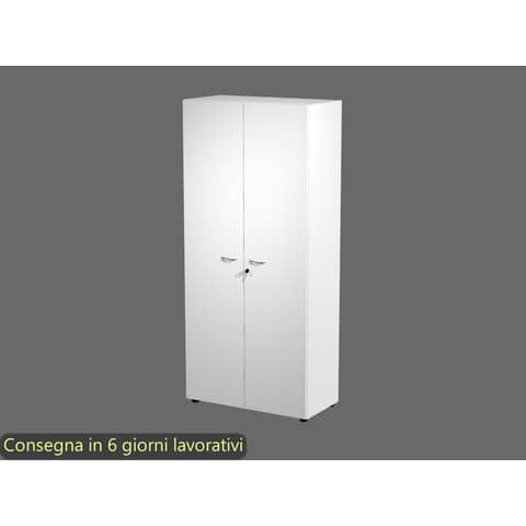 Armadio alto con ante battenti bianco 90×45,8xH.200 cm con serratura linea componibili 2898 Artexport – AR/ST+AA/33