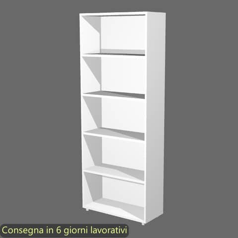 Libreria alta componibile bianca doppia larghezza 76x32xH.196 cm linea Protocollo Artexport – LA-L76/3