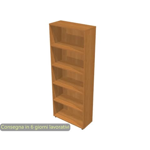 Libreria alta componibile noce chiaro doppia larghezza 76x32xH.196 cm linea Protocollo Artexport – LA-L76/4