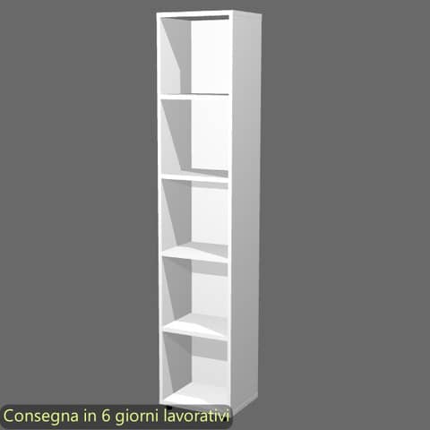 Libreria alta componibile bianca modulo singolo 40x32xH.196 cm linea Protocollo Artexport – LA-L40/3