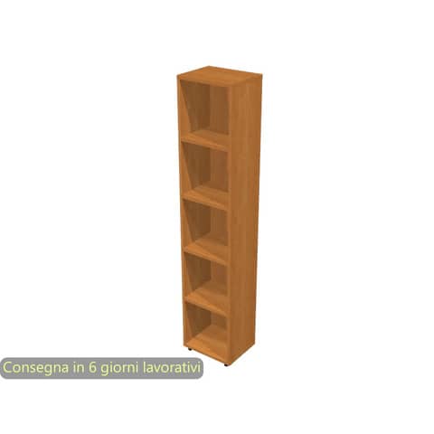 Libreria alta componibile noce chiaro modulo singolo 40x32xH.196 cm linea Protocollo Artexport – LA-L40/4