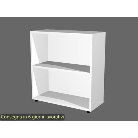 Libreria bassa componibile bianca doppia larghezza 76x32xH.81,5 cm linea Protocollo Artexport – LB-L76/3