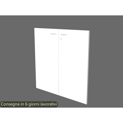 Coppia ante basse bianche per libreria componibile Artexport Protocollo 76xH.81 cm – AB-L76/3