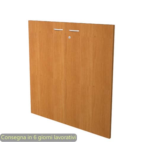 Coppia ante basse noce chiaro per libreria componibile Artexport Protocollo 76xH.81 cm – AB-L76/4