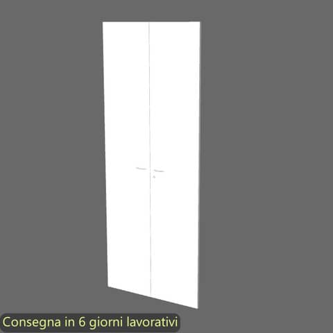 Coppia ante alte bianche per libreria componibile Artexport Protocollo 76xH.196 cm – AA-L76/3