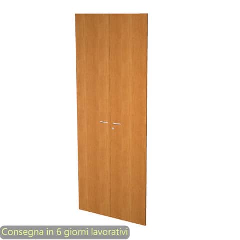 Coppia ante alte noce chiaro per libreria componibile Artexport Protocollo 76xH.196 cm – AA-L76/4