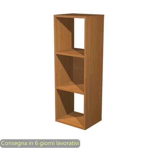 Libreria componibile 3 caselle noce chiaro 35,9×29,2×103,9 cm linea Maxicolor Artexport – 3MaxC/4