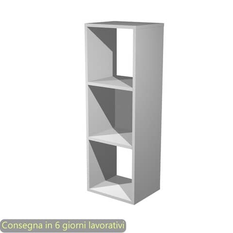 Libreria componibile 3 caselle grigio alluminio 35,9×29,2xH.103,9 cm linea Maxicolor Artexport – 3MaxC/5