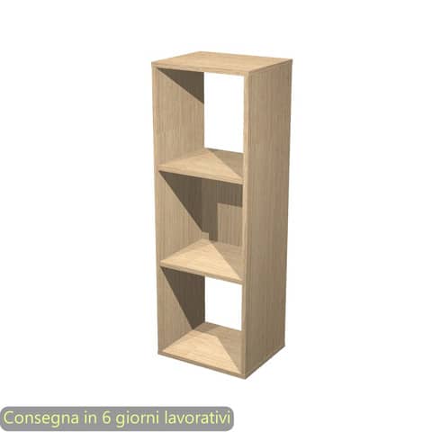 Libreria componibile 3 caselle rovere 35,9×29,2xH.103,9 cm linea Maxicolor Artexport – 3MaxC/C
