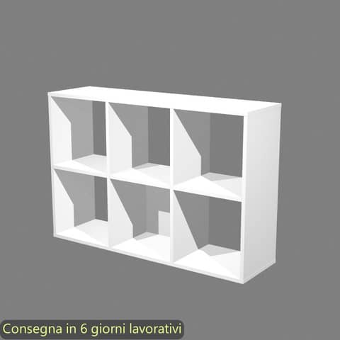 Libreria componibile 6 caselle bianca 104×29,2xH.69,8 cm linea Maxicolor Artexport – 6MaxC/3