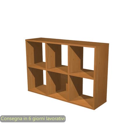 Libreria componibile 6 caselle noce chiaro 104×29,2xH.69,8 cm linea Maxicolor Artexport – 6MaxC/4