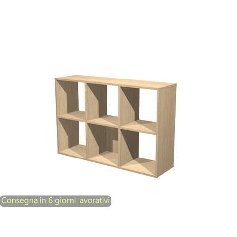 Libreria componibile 6 caselle rovere 104×29,2xH.69,8 cm linea Maxicolor Artexport – 6MaxC/C