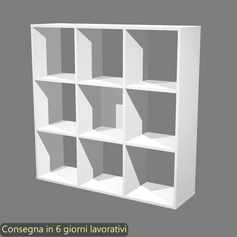 Libreria componibile 9 caselle bianca 104×29,2xH.103,9 cm linea Maxicolor Artexport – 9MaxC/3