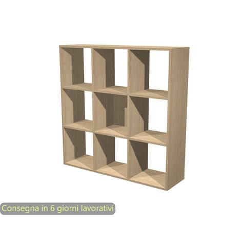 Libreria componibile 9 caselle rovere 104×29,2xH.103,9 cm linea Maxicolor Artexport – 9MaxC/C