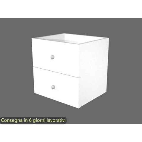 Coppia di cassetti bianchi per libreria componibile Artexport Maxicolor 32,5×28,8×32,5 cm 2C MaxC/3