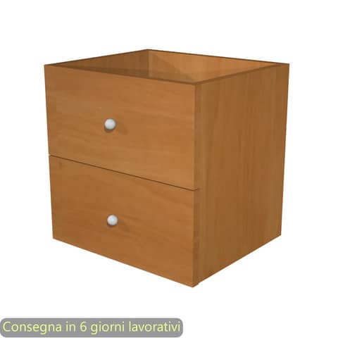 Coppia di cassetti noce chiaro per libreria componibile Maxicolor Artexport 32,5×28,8×32,5 cm – 2C MaxC/4