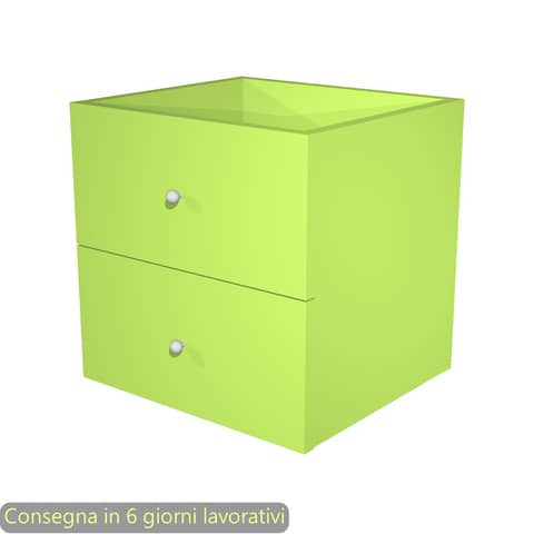 Coppia di cassetti verde neon per libreria componibile Maxicolor Artexport 32,5×28,8×32,5 cm – 2C MaxC/V