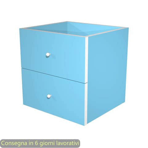 Coppia di cassetti azzurri per libreria componibile Maxicolor Artexport 32,5×28,8×32,5 cm -2C MaxC/A
