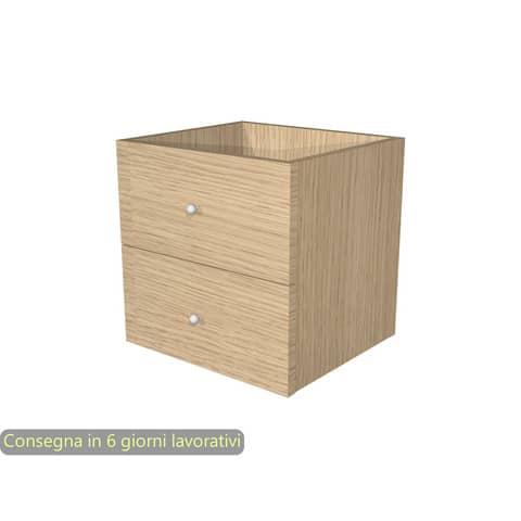 Coppia di cassetti rovere per libreria componibile Maxicolor Artexport 32,5×28,8×32,5 cm – 2C MaxC/C