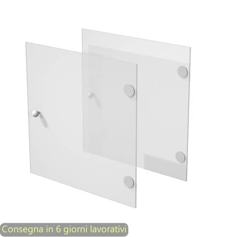 Coppia di antine in vetro satinato per libreria componibile Maxicolor Artexport 32,2×32,2 cm – 2A MaxC/G