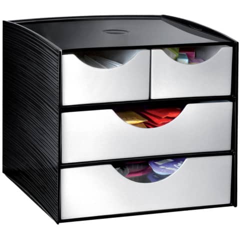 Cassettiera da tavolo CEP Take a break 4 cassetti 18,5×18,6×17,5 cm nero 1082110561
