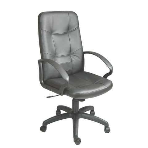 Poltrona direzionale girevole Unisit Auriga AUPU Eco Smart – rivestimento ecopelle nero con braccioli – AUPU/KN