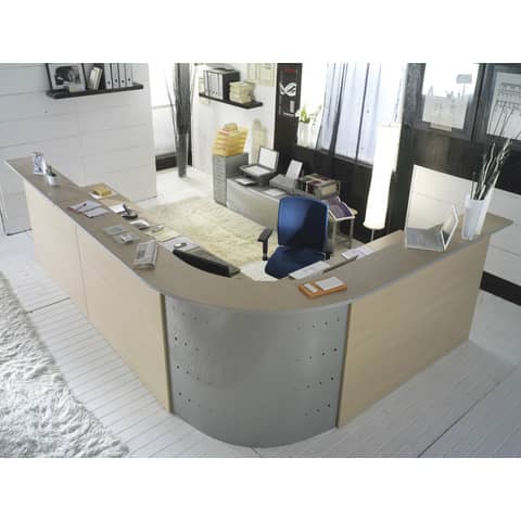 Angolo Reception Frensy EMOTION fianchi a pannello 96x96x72/125 cm rovere con sopralzo – UEMANRSA9