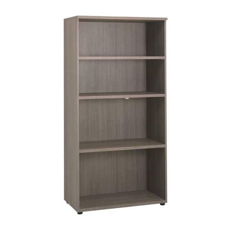 Mobile alto a giorno Frensy Larix 3 ripiani doppia larghezza 90x45x180 cm rovere grigio – ULAGM18