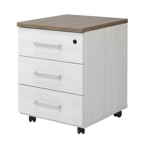 Cassettiera 3 cassetti Frensy Florence 44x52x63 cm top olmo – struttura frassino chiaro – UFLC3C