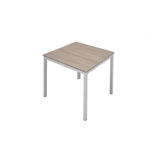 Scrivania con gambe metalliche Frensy Florence 80x80x72 cm olmo – frassino chiaro – UFLSM80