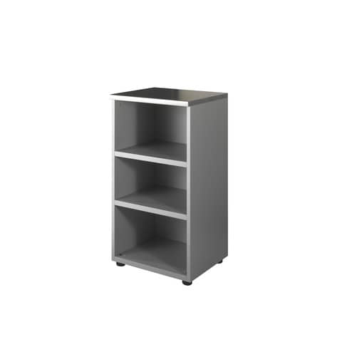 Mobile basso a giorno Frensy Spirit 1 ripiano 45x45x90 cm top wengé struttura grigio – USPWM94