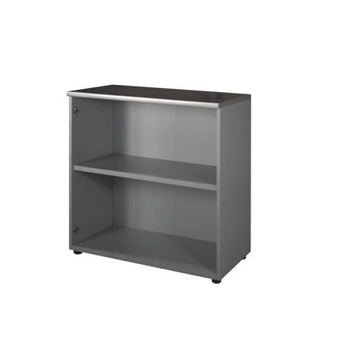 Mobile basso a giorno Frensy Spirit 1 ripiano doppia larghezza 90x45x90 cm top wengé – struttura grigio – USPWM99