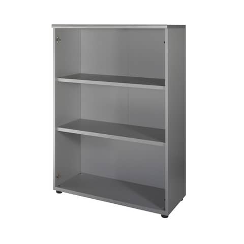 Mobile medio a giorno Frensy Spirit 2 ripiani doppia larghezza 90x45x130 cm top wengé – struttura grigio – USPWM139