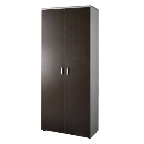 Mobile alto a giorno Frensy Spirit 3 ripiani doppia larghezza 90x45x210 cm top wengé – struttura grigio – USPWM210