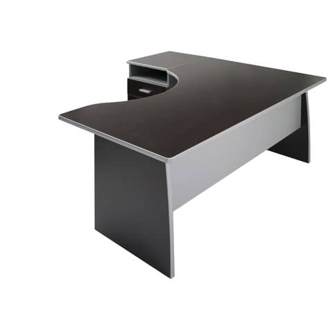 Scrivania informatica Frensy Spirit con semipenisola sinistra 180x100x72 cm wengé – USPWSI18SX