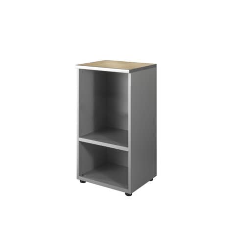 Mobile basso a giorno Frensy Spirit 1 ripiano 45x45x90 cm rovere – struttura grigio – USPRM94