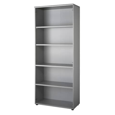 Mobile alto a giorno Frensy Spirit 3 ripiani doppia larghezza 90x45x210 cm top rovere – struttura grigia – USPRM210