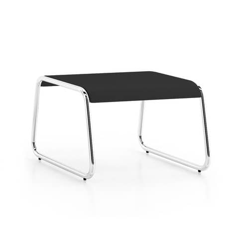 Tavolo basso portariviste Unisit Carosello CAT – acciaio cromato laccato nero – CAT/N