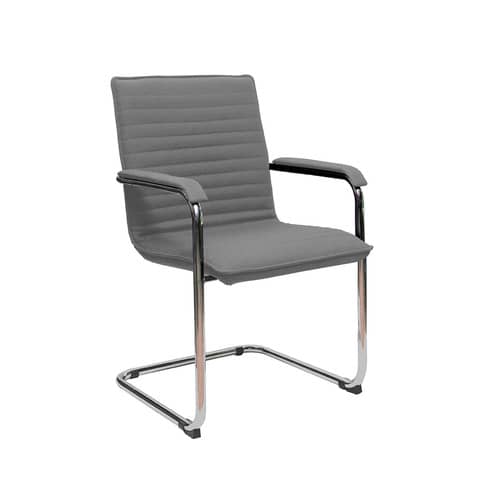 Sedia visitatore su slitta Unisit Cyndy CNS – rivestimento ignifugo grigio scuro – con braccioli – CNS/IT