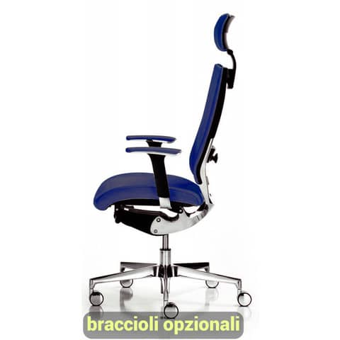 Sedia semidirezionale girevole Unisit Concept COTPG ergonomica con poggiatesta rivestimento fili luce blu – COTPG/F11