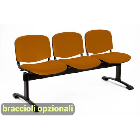Panca 3 posti attesa Unisit Dado D53P – rivestimento Eco arancione D53P/EA